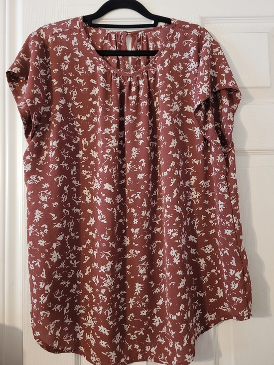 Tops - Floral Short Sleeve Blouse
